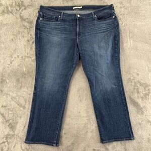 Levi's Classic Straight Leg Jeans Womens 24W Short‎ Dark Wash Stretch 28" Inseam
